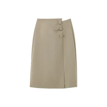 0571 Family Casual Long Skirts Women's Khaki