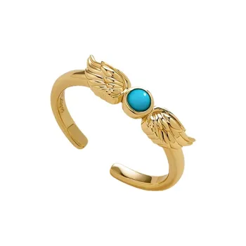 Amber Lollipop Flying Feather Series Alloy Rings Women's