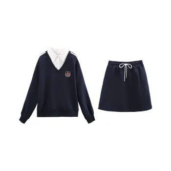 A Paradise For Awakening Skirt Set Women's Navy Blue