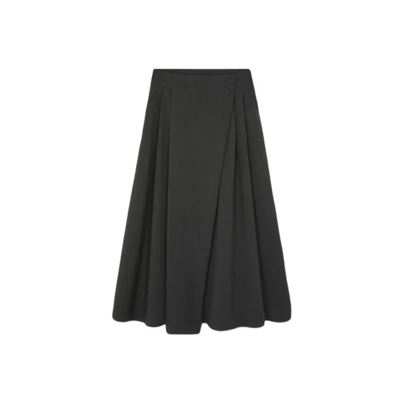 Mo Han Yi Mei Casual Long Skirt Women's Gray-0