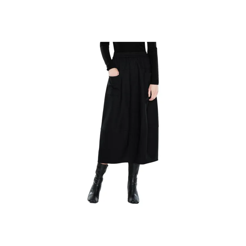 COVERINS Casual Long Skirt Women's Black-0