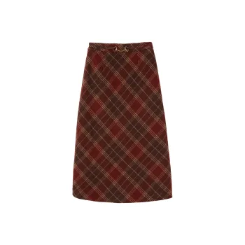 XIANGYING Casual Long Skirts Women's Red