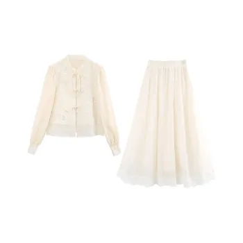 A Paradise For Awakening Skirt Set Women's Ecru Two Piece Set