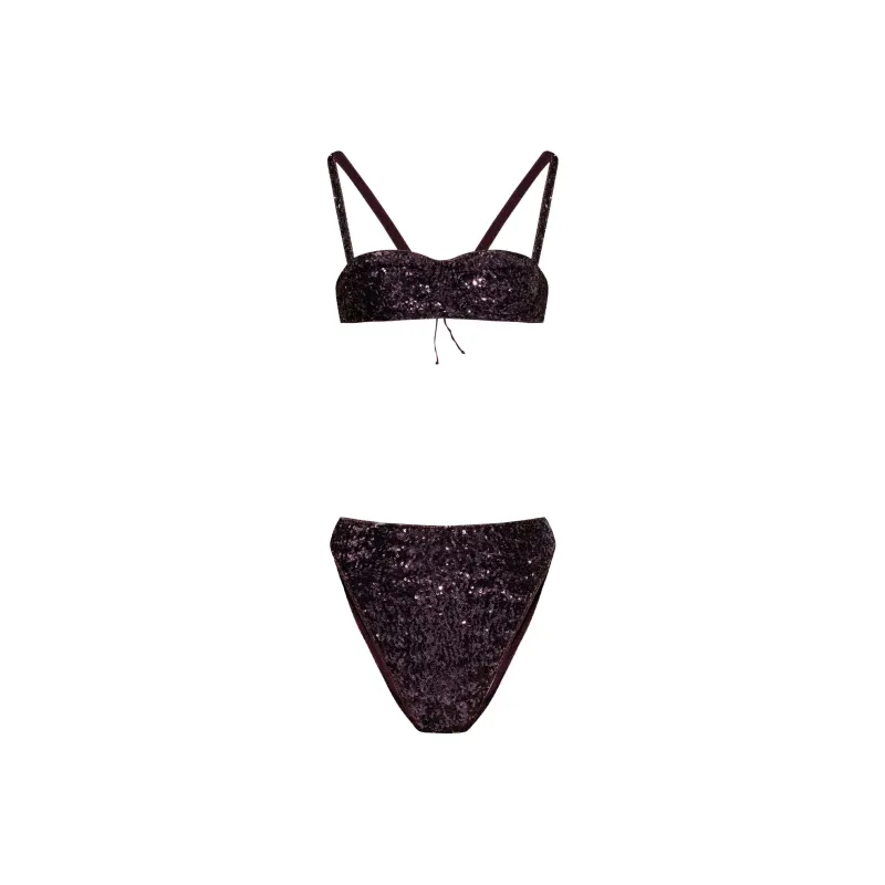 Oséree Sequin embellished High waisted Bikini-0
