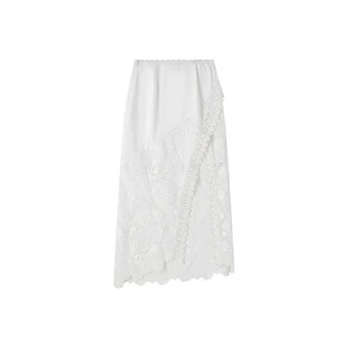 VIKTORIACHAN FW24 Casual Long Skirts Women's White