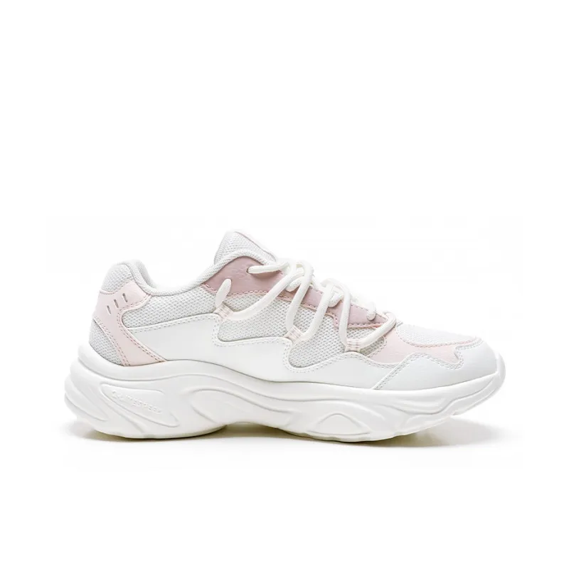 QIAODAN Dry Anti Slip Wear Resistant Low Top Casual Shoes Women's White Pink-1