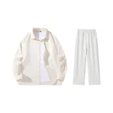 Clothing Sets (Apricot Shirt+White Heather Gray Casual Pants)