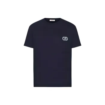 Valentino Vlogo Signature Cotton T Shirt T Shirt Men's Blue