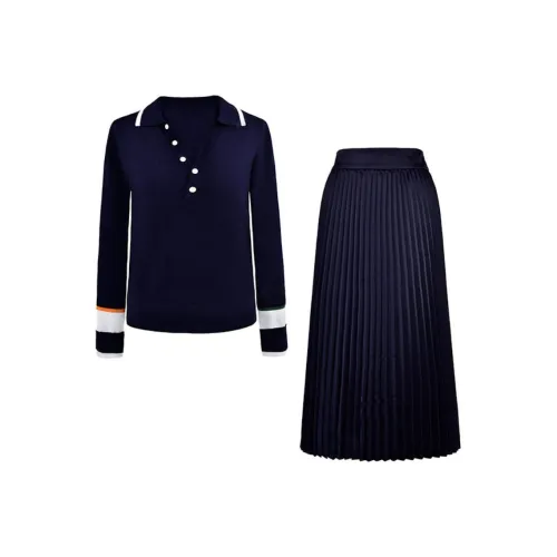 DIFFIE RIEGER Skirt Set Women's Navy Blue