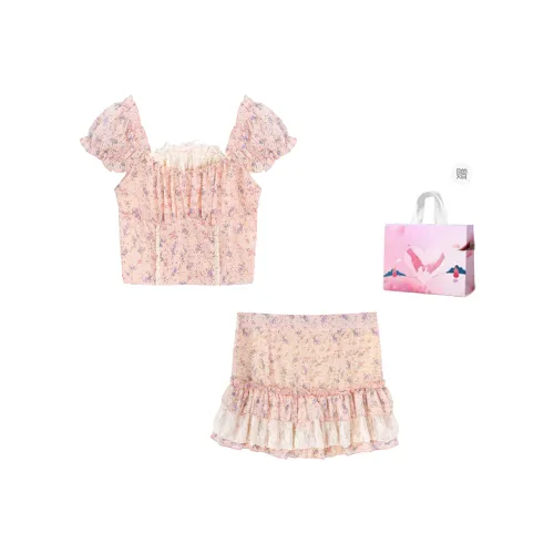 GLEE DIARY Skirt Set Women's Pink