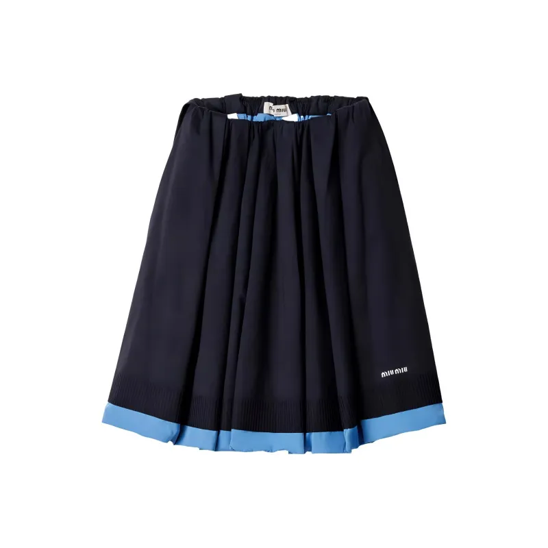 MIU MIU Jacquard Logo Poplin Knit Skirt-0