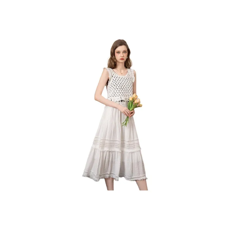 BANANA BABY Casual Long Skirt Women's White-0
