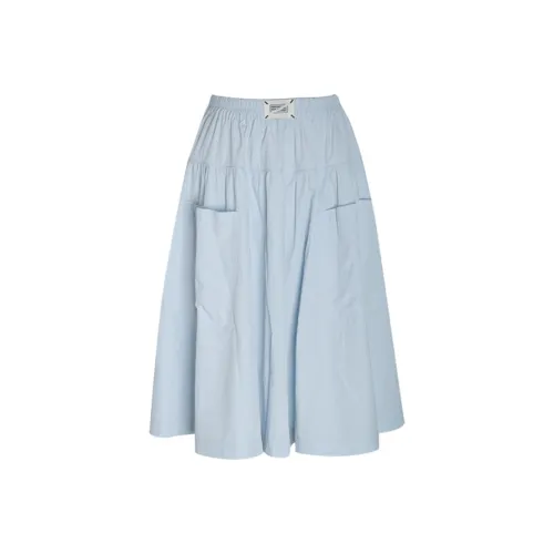 Little Pull Casual Long Skirts Women's Light Blue