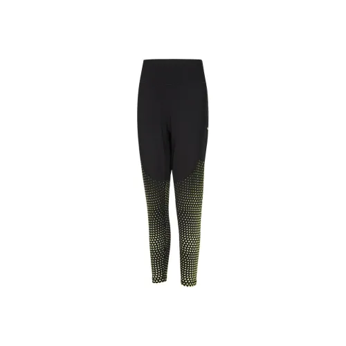 PUMA Sports Pants Women's Black Light Yellow Print