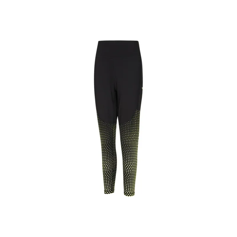 PUMA Sports Pants Women's Black Light Yellow Print-0