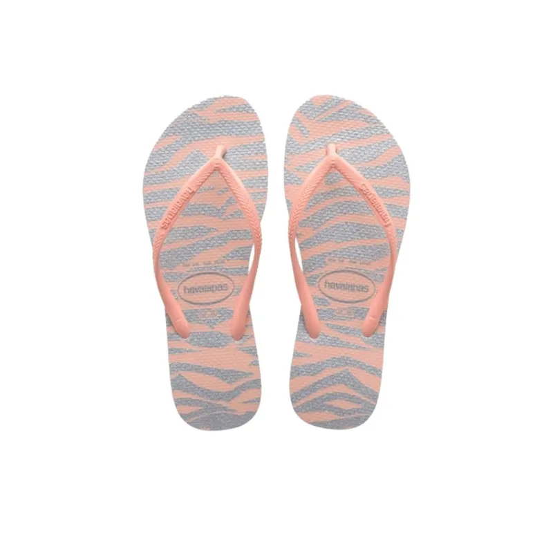 Havaianas Slim Animals Rubber Sole Abrasion Resistant Flip Flops Women's Pink-2