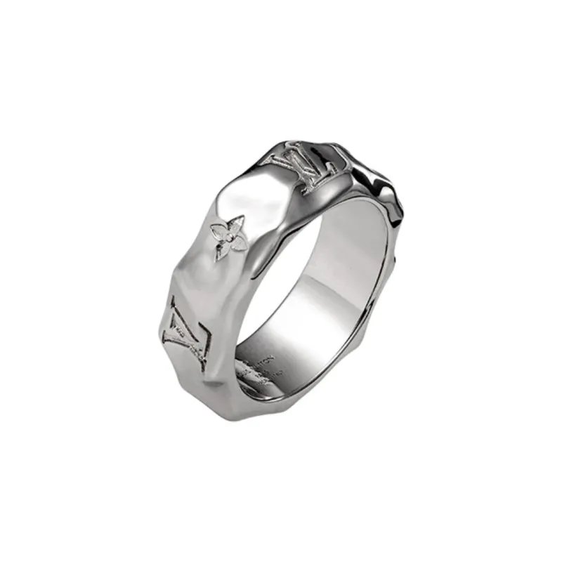 LOUIS VUITTON Metal Rings Men's Silver-2