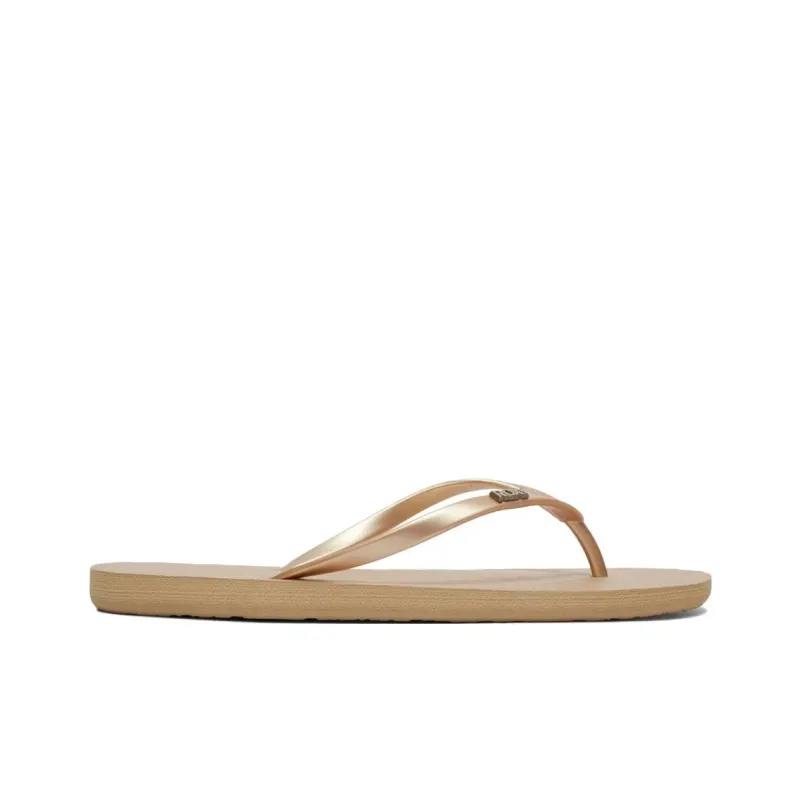 ROXY Rubber Sole Abrasion Resistant Flip Flops Women's Gold-1