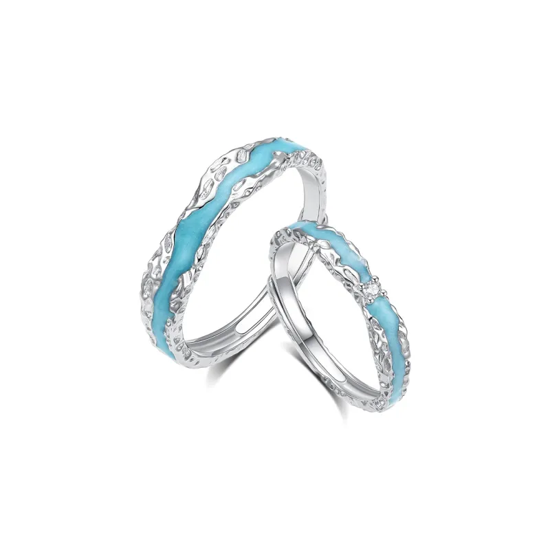 Treasure Flaws S999 Fine Silver Rings Unisex Silver White-6