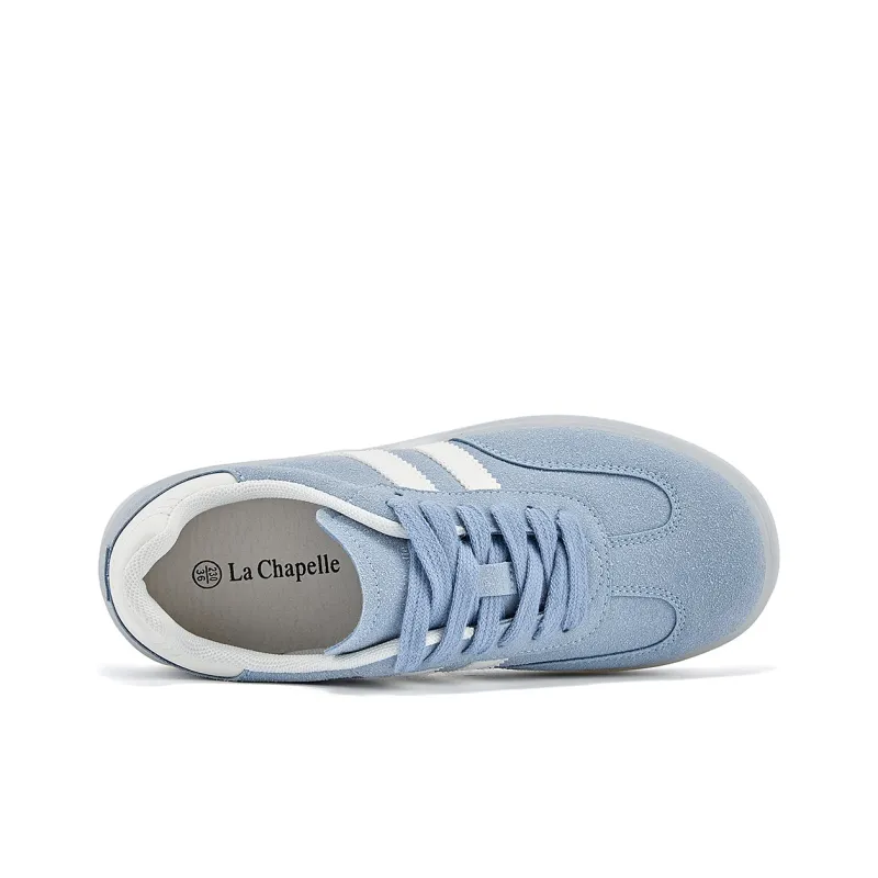 La Chapelle Trendy Campus Korean Style High School Minimalist Style Low Top Skateboard Shoes Women's Blue-5