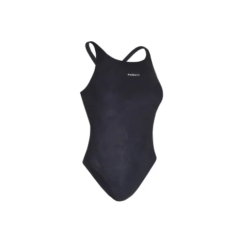 DECATHLON 500 Series NABAIJI KAMYLEON GEOL One Piece Swimsuits Women's Smoky Black