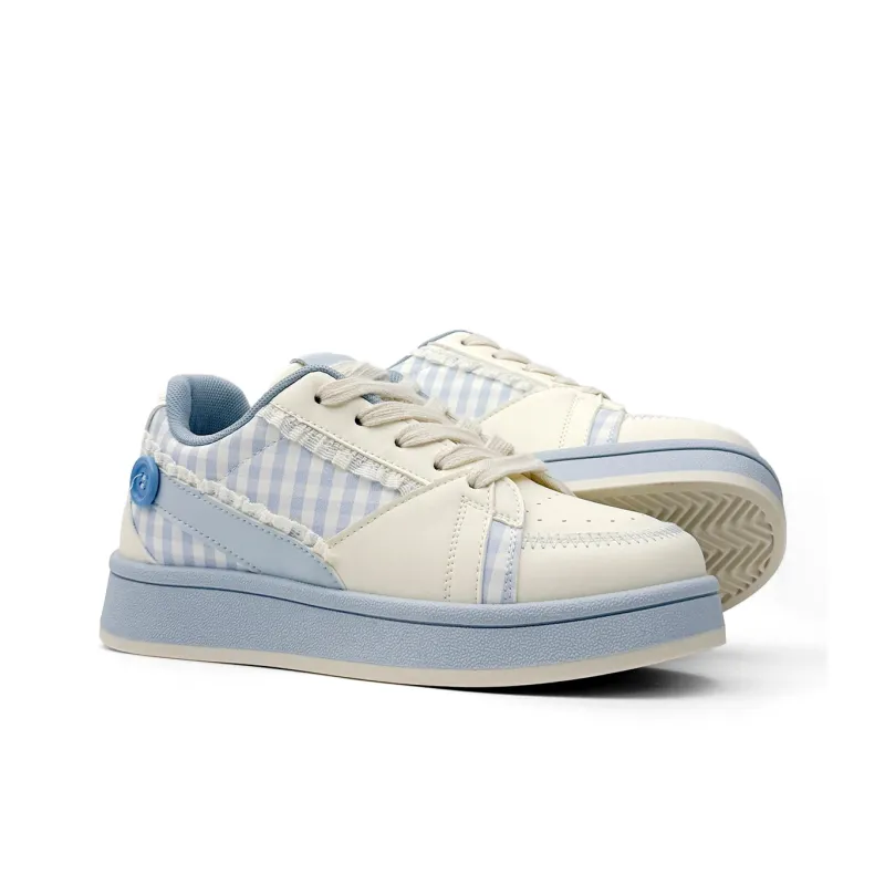 Mengsai Cushioning, Wear Resistant Low Top Skateboard Shoes Women's Light Blue-2