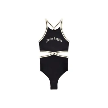PALM ANGELS Logo Printed Track Swimsuit