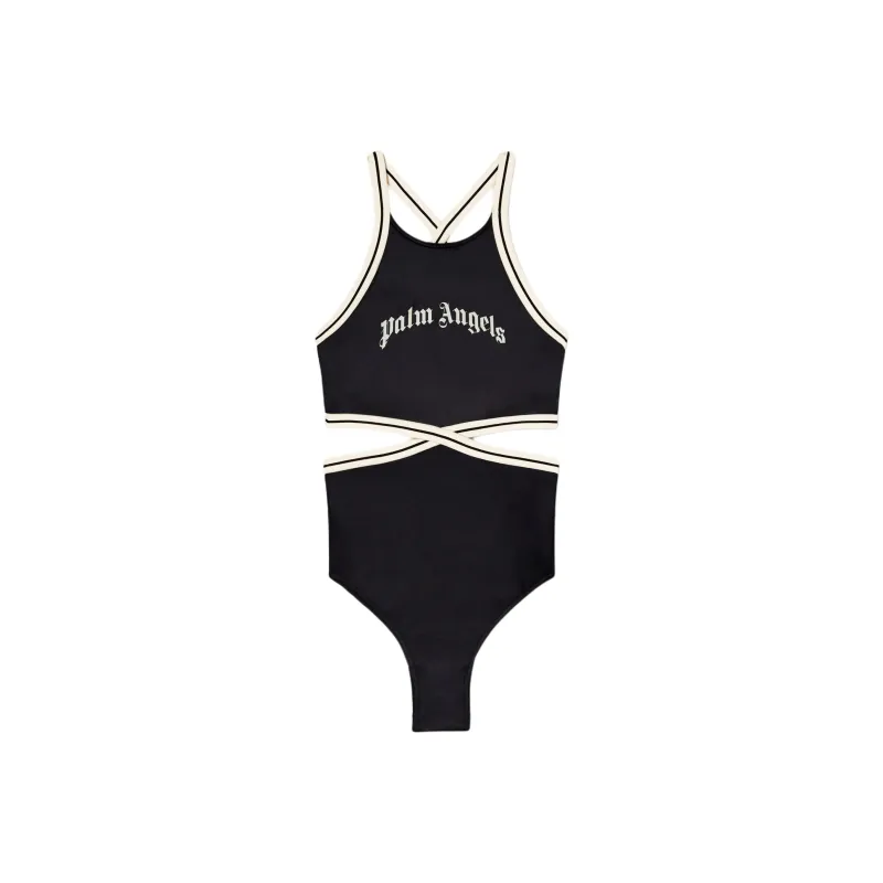 PALM ANGELS Logo Printed Track Swimsuit-0