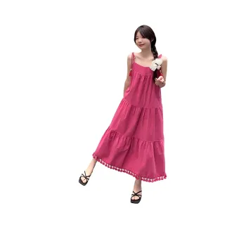 ZCDECO Slip Dresses Women's Fuchsia