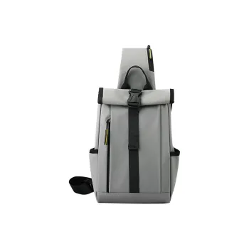 H YXIANG Nylon Sling Bag Men's Light Gray, Dark Gray, Black