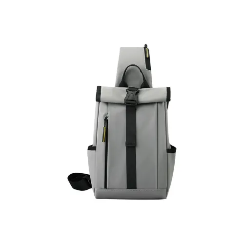 H YXIANG Nylon Sling Bag Men's Light Gray, Dark Gray, Black
