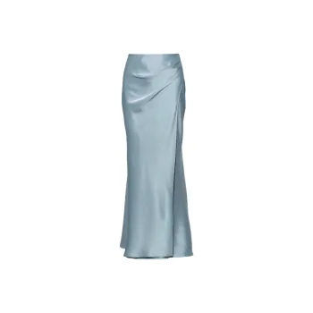 DPLAY Casual Long Skirt Women's Sea Salt Blue