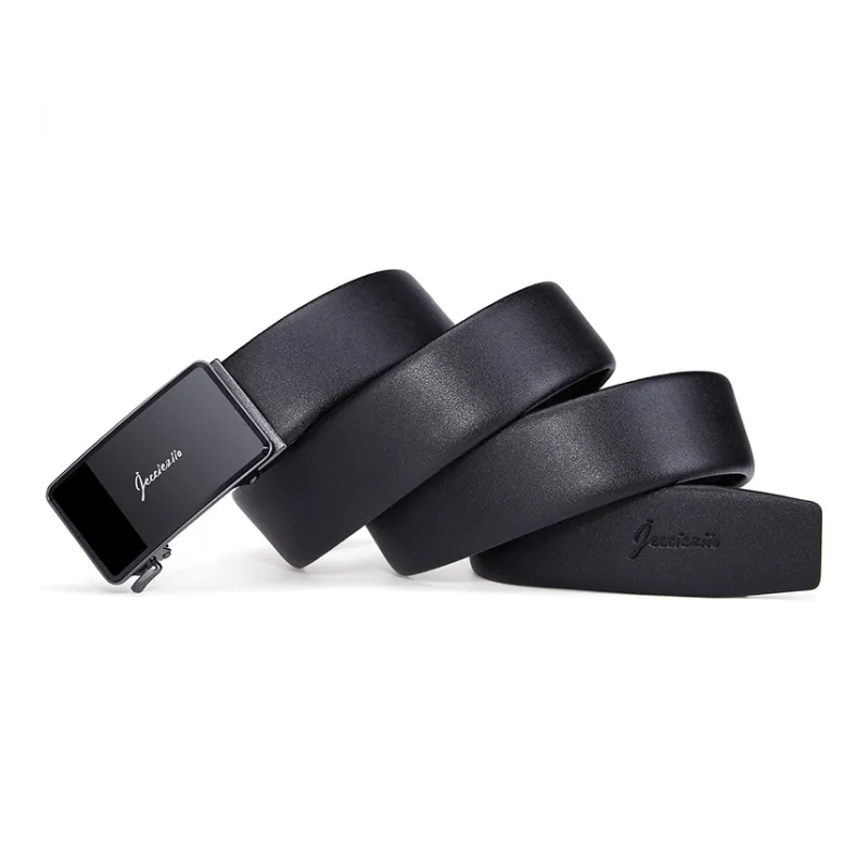 Jeccieziio Cow Leather Belts Men's Gunmetal Width 3.8cm, Writing A Greeting Card, Printing Photos-5