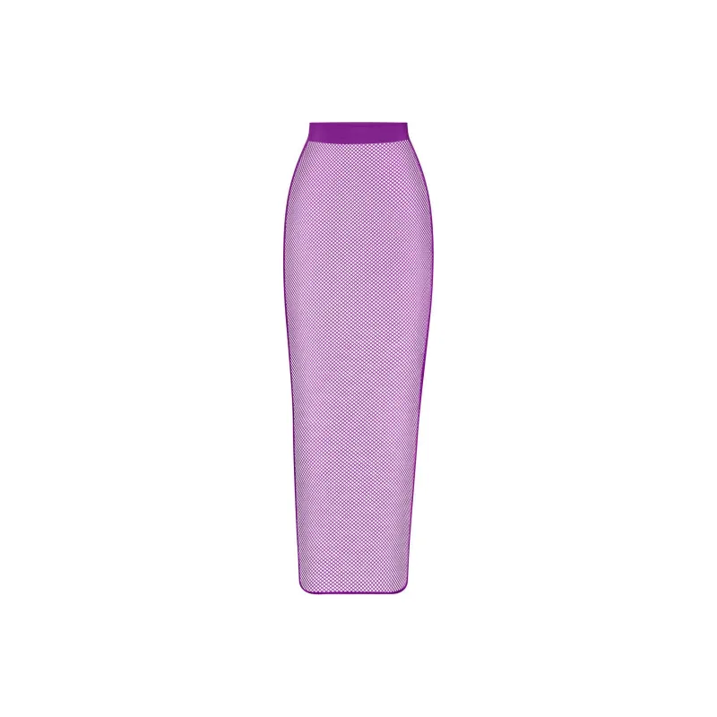 SKIMS WARP KNIT COVER UP LONG TUBE SKIRT Casual Long Skirts Women's VIOLET/Violet-0