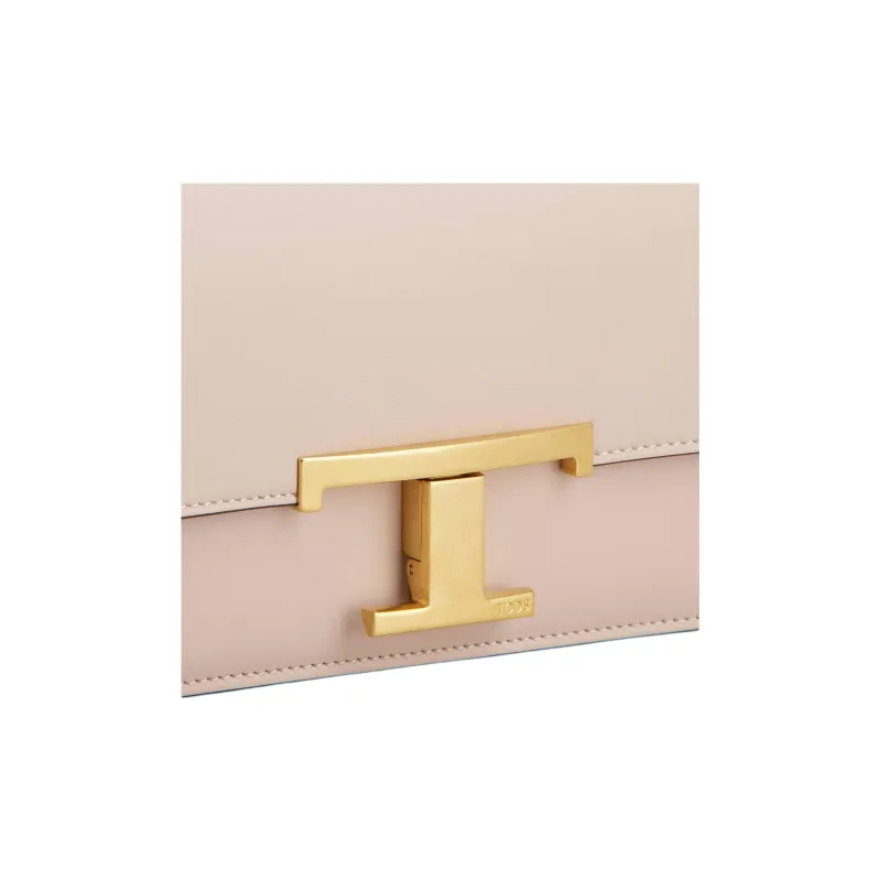 TOD'S T Timeless Calfskin Crossbody Bag Mini Women's Pink-5