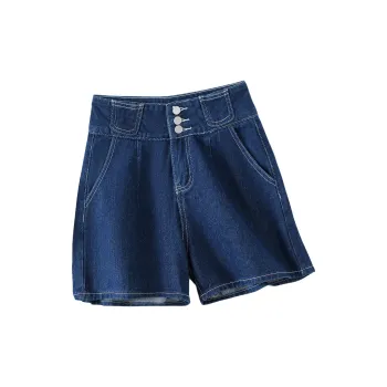 Weixi SS24 Denim Shorts Women's Dark Blue