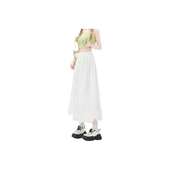 FOREVER 21 Casual Long Skirt Women's White