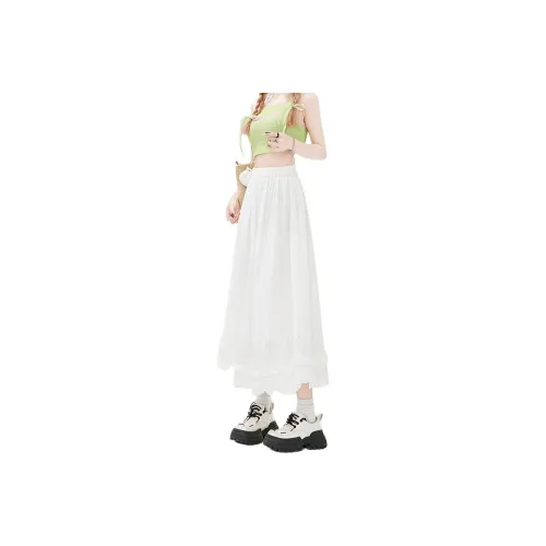 FOREVER 21 Casual Long Skirt Women's White