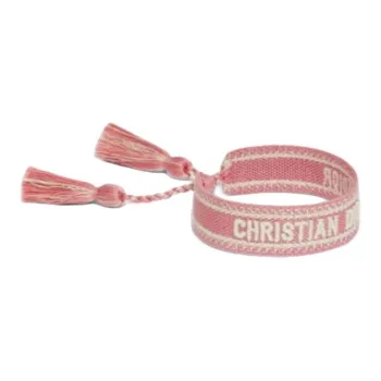 DIOR Cotton Fabric Bracelets Women's Pink
