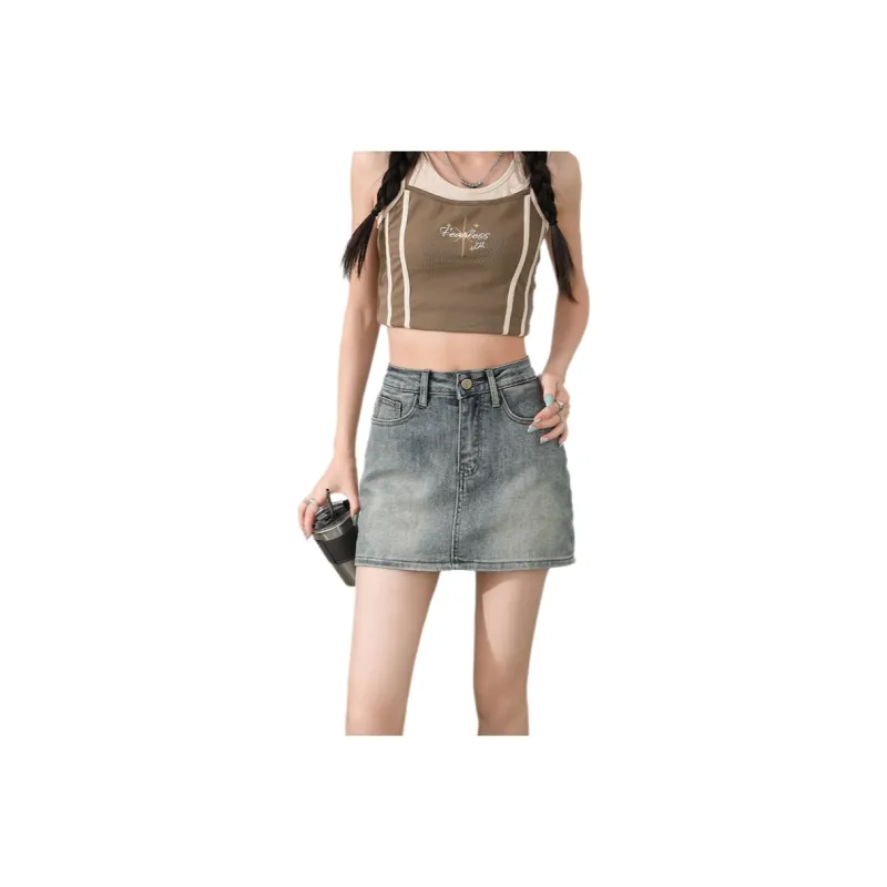 ZAZN Denim Short Skirts Women's Nostalgic Blue-0