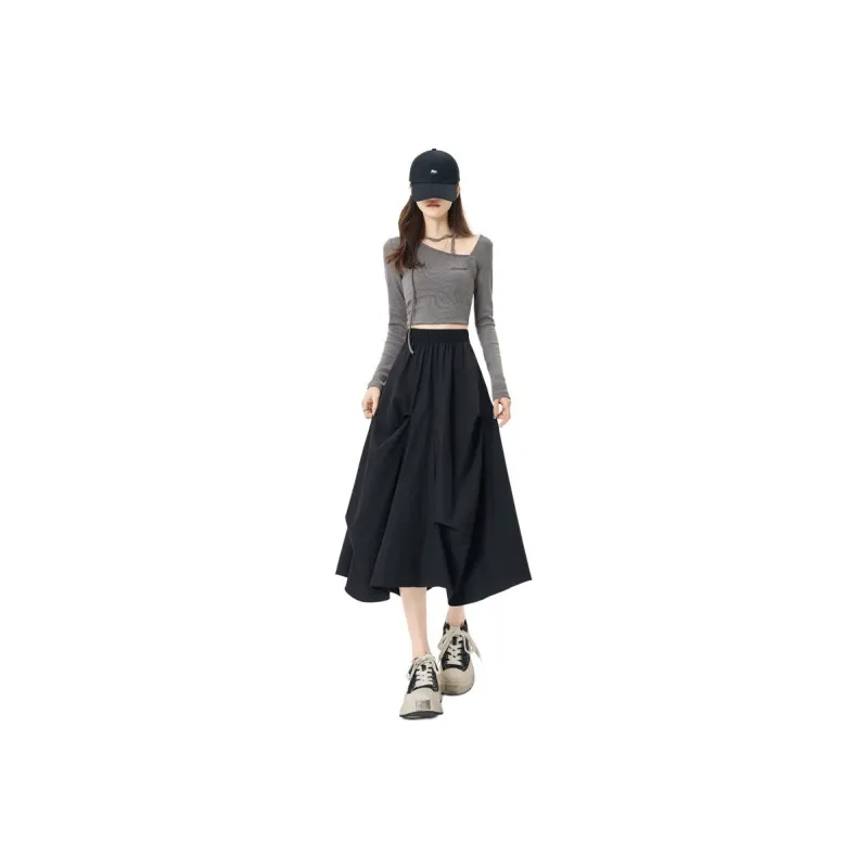 Flowers In Water Casual Long Skirt Women's-4