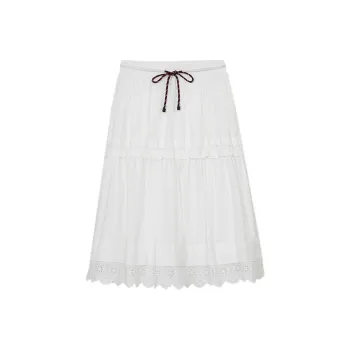 ELF SACK Casual Long Skirt Women's Lively White