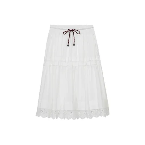 ELF SACK Casual Long Skirt Women's Lively White