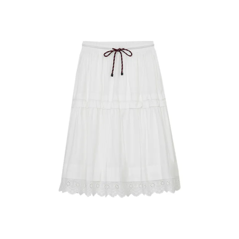ELF SACK Casual Long Skirt Women's Lively White-0