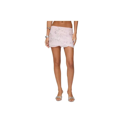 Edikted Nelley Beaded Sequin Chiffon Mini Skirt Skirt Long Cotton Women's