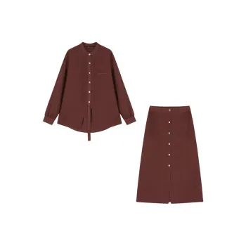 Mo Han Yi Mei Skirt Set Women's Brick Red