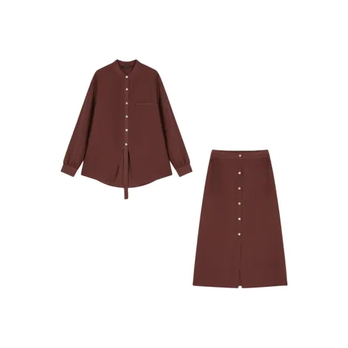Mo Han Yi Mei Skirt Set Women's Brick Red