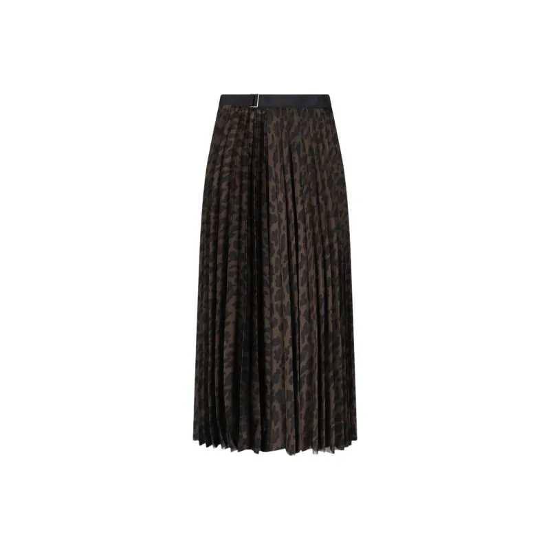 Sacai Leopard print Midi Skirt-0