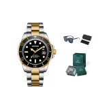 Black Dial Two-Tone Gold Steel Band[Sunglasses Limited Clothing Sets]