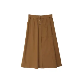 SETIROM Casual Long Skirt Women's Khaki Green